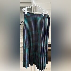 Sandro Teal and Black A-Line Skirt